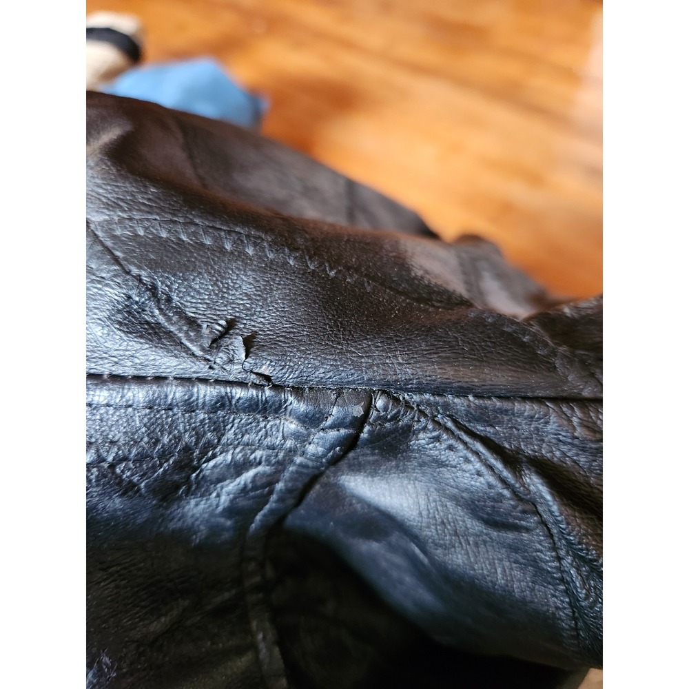 80s/90s Black Patchwork Leather Jacket - image 6